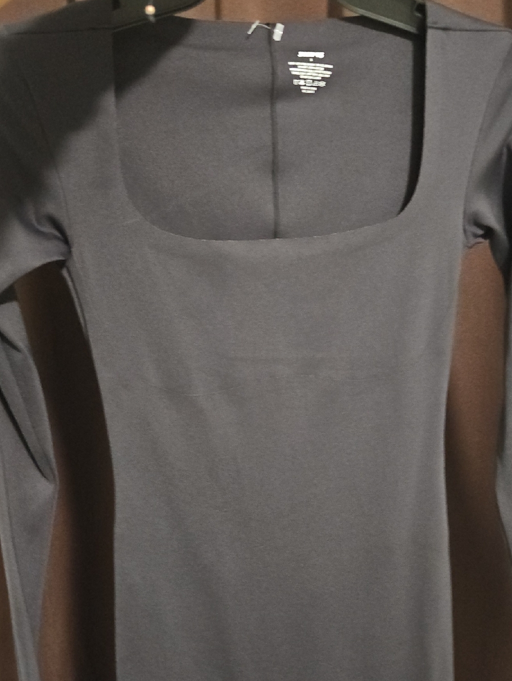 Skims Square Neck Black Long  Dress